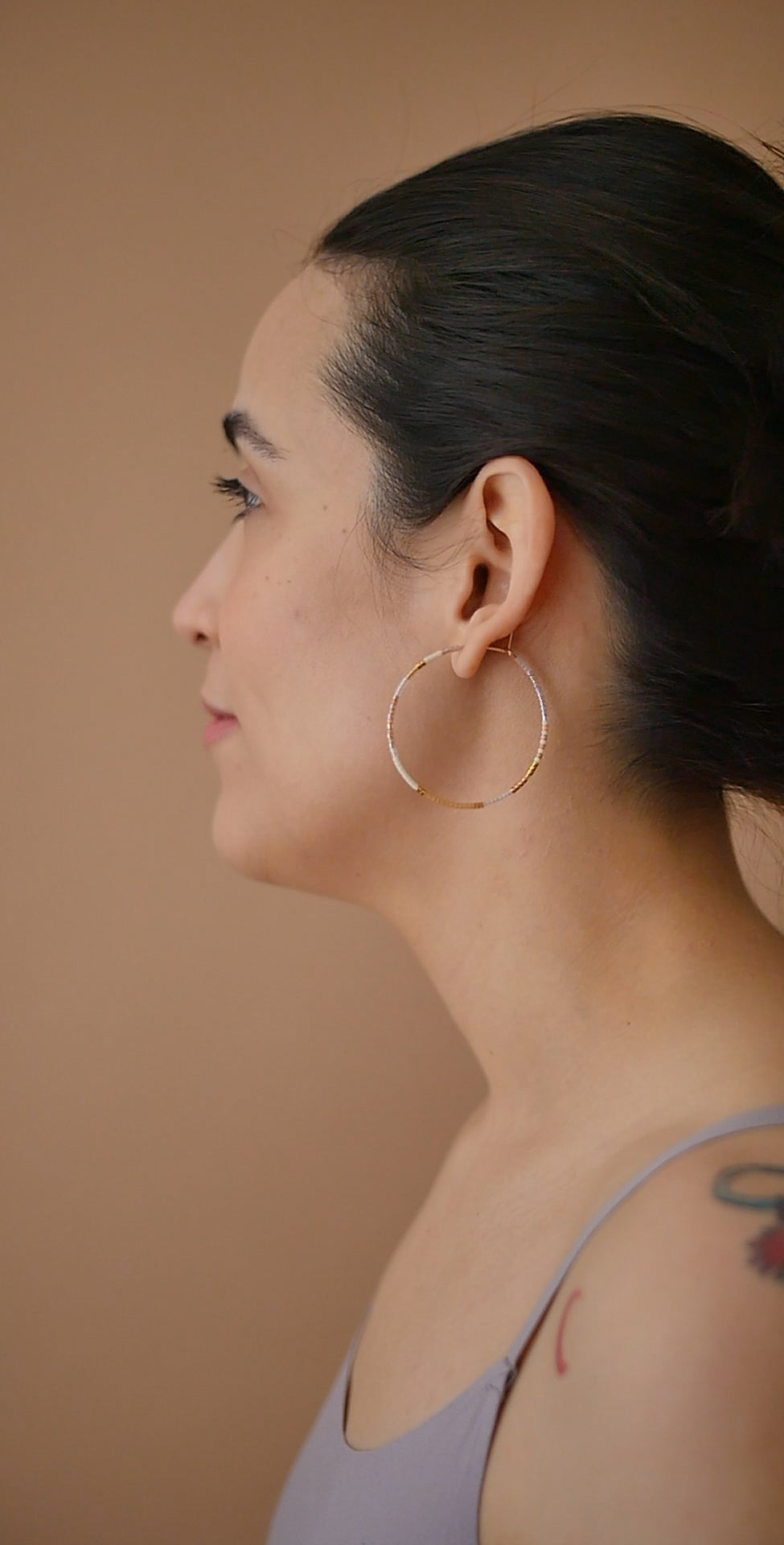 Nive - 1.25" & 1.75" 14 KT Gold Hoops