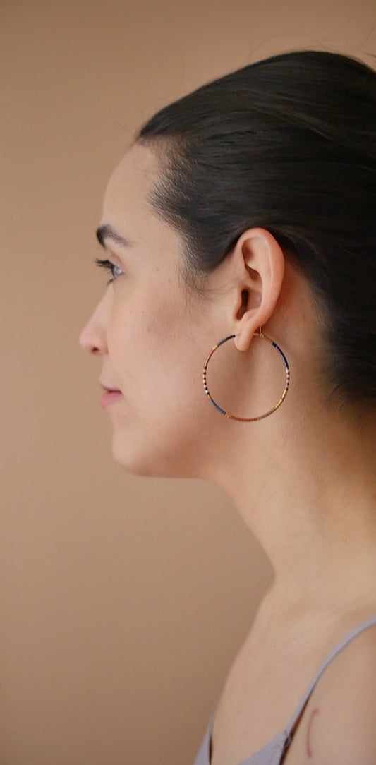 Althia - 1.25" & 1.75" 14 KT Gold Hoops
