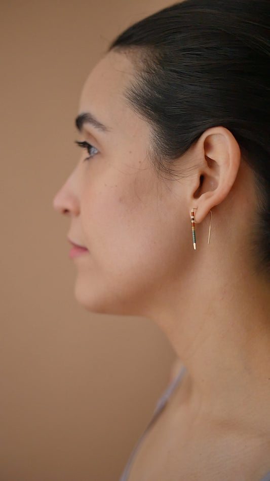 Netty - 14 KT Gold Bar Studs