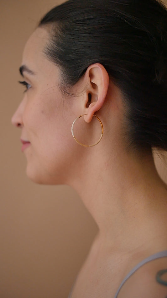 Ollia - 1.25" & 1.75" 14 KT Gold Hoops