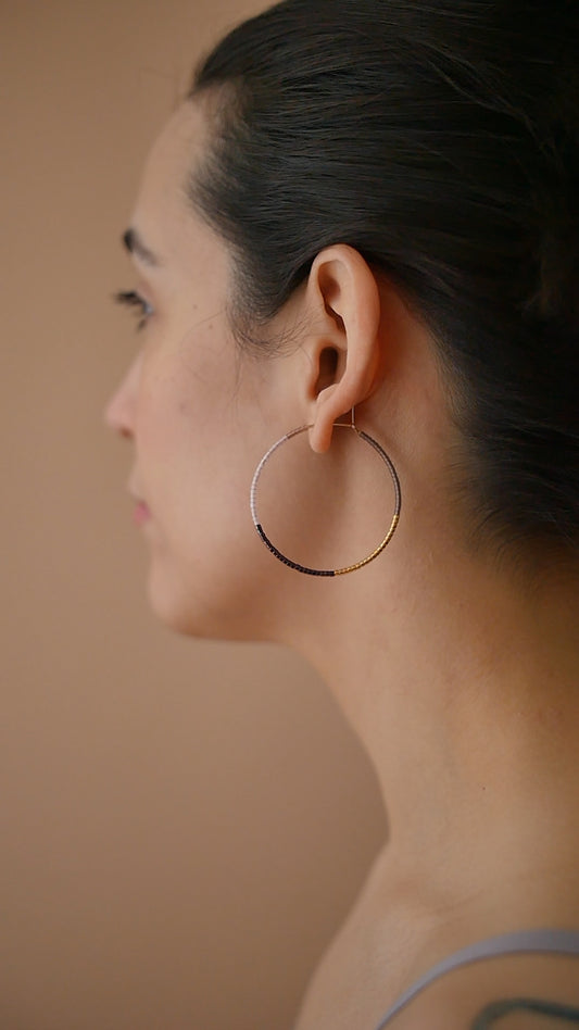 Sabina - 1.25" & 1.75" 14 KT Gold Hoops